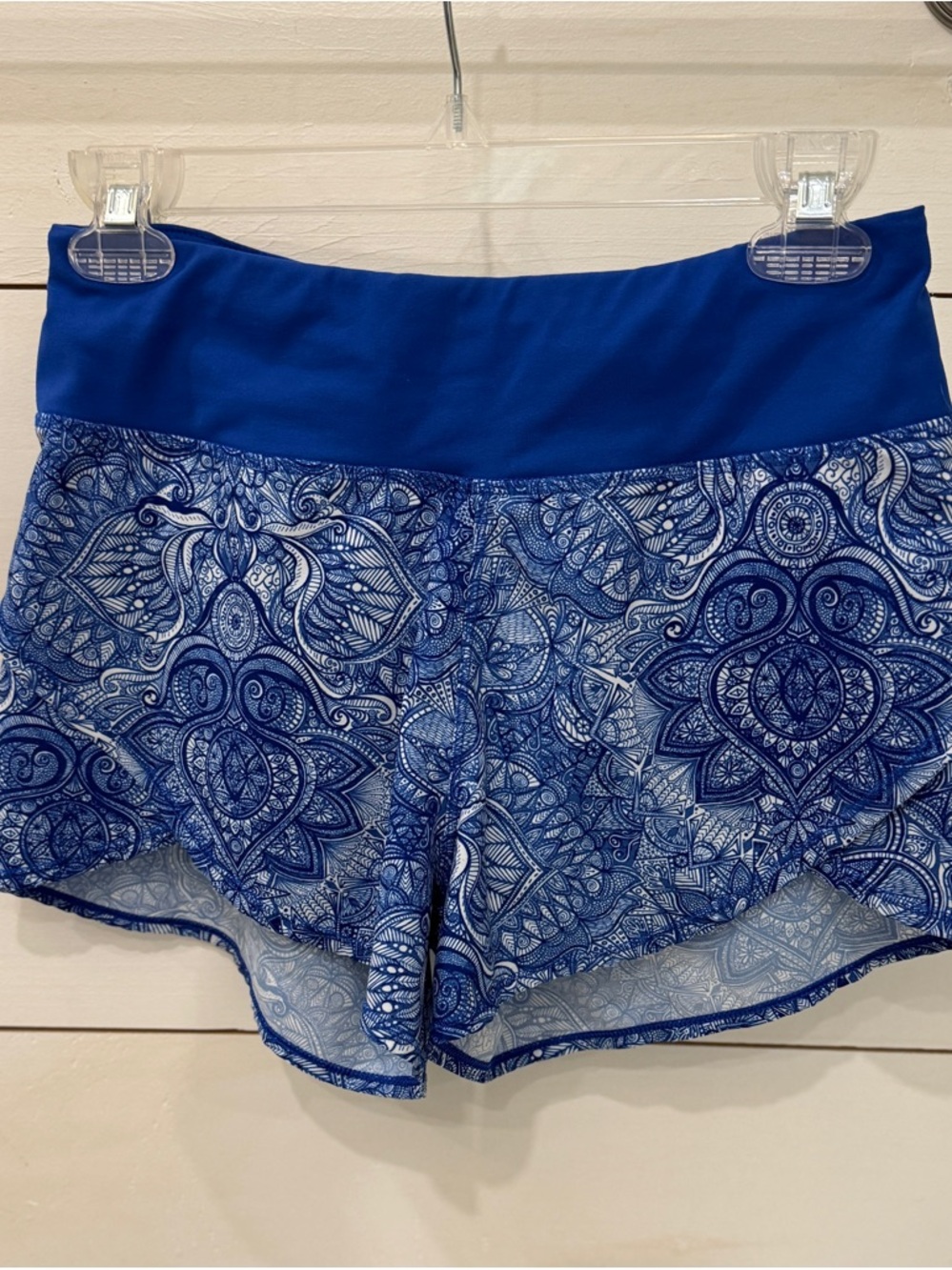 CALIA by Carrie Underwood Blue and White Mandala Athletic Shorts